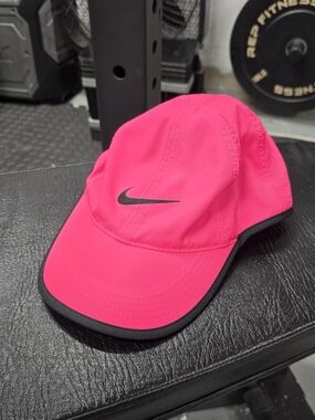 Nike Hot Pink Running Cap with Black Swoosh